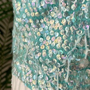 50's Blue Beaded Sequin Knit Shell image 7