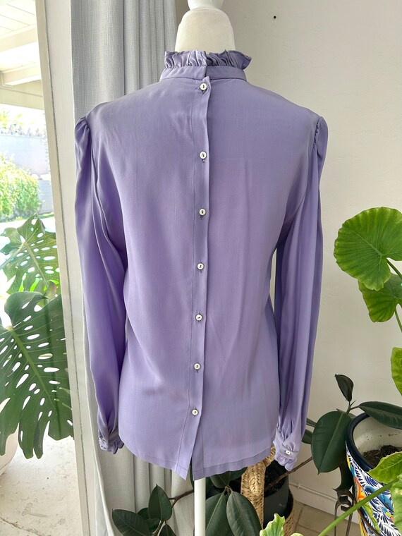 Vintage Lavender Silk Blouse - image 4