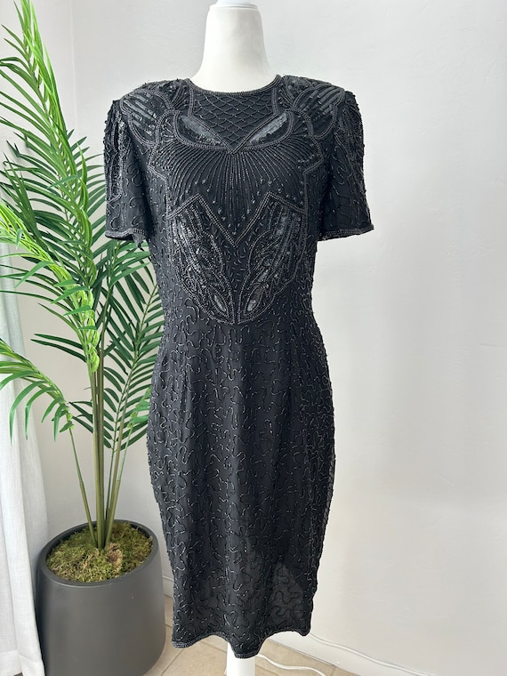 Vintage Beaded Silk Sequin Dress