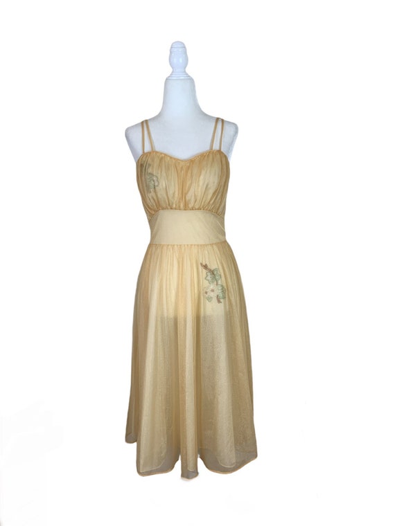 60's Gold Pin-up Nightgown - image 2