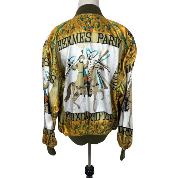 Vintage Hermès Silk Bomber Jacket - image 3