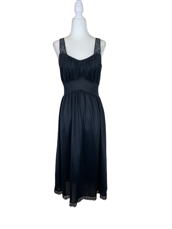60’s Black Lace Pin-up Nightgown - image 2