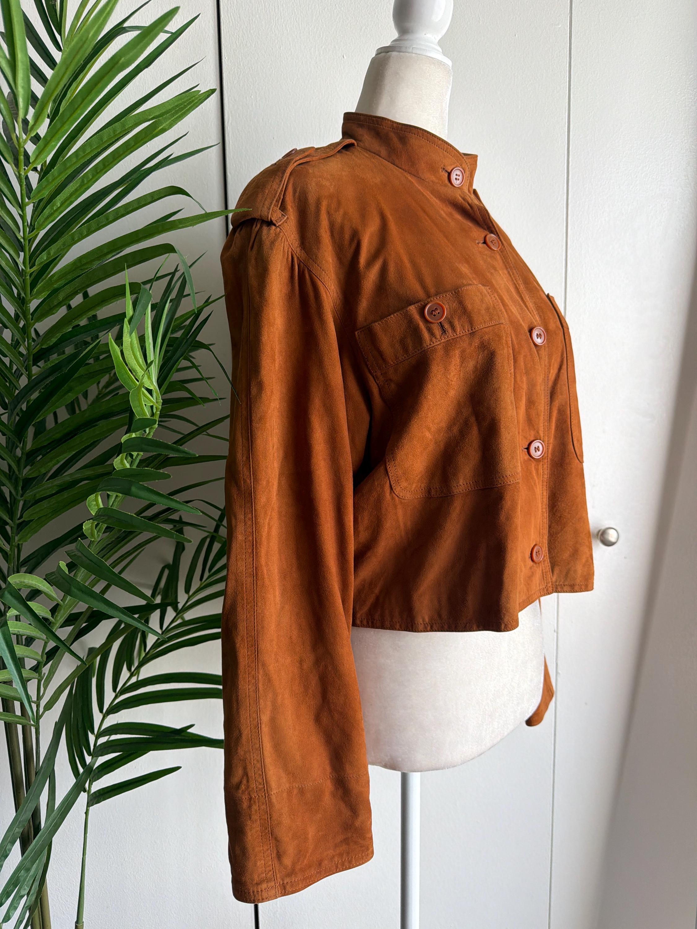 GUCCI Cropped Suede Jacket 42 - Etsy