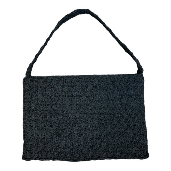 40's Black Corde Shoulder Bag - image 1