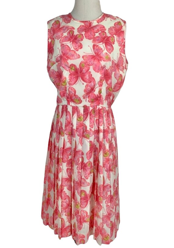60's Butterfly Print Fit and Flare Sundress. - image 3