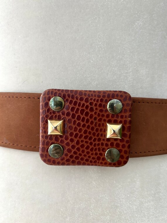 Vintage Mondi Suede Belt Amazing Vintage Red Suede Gold Star Studded Mondi Belt - Etsy main image 3