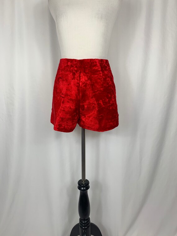 Vintage High Waisted Red Velvet Shorts