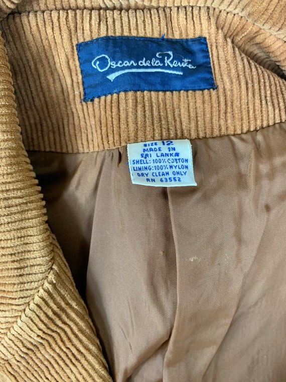 Oscar De La Renta Brown Corduroy Blazer - image 5