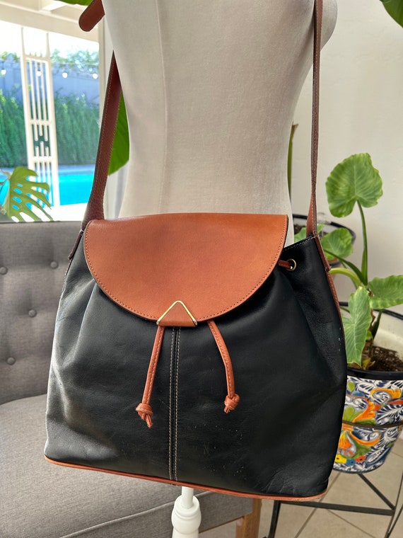90’s Two Toned Leather Crossbody Bag