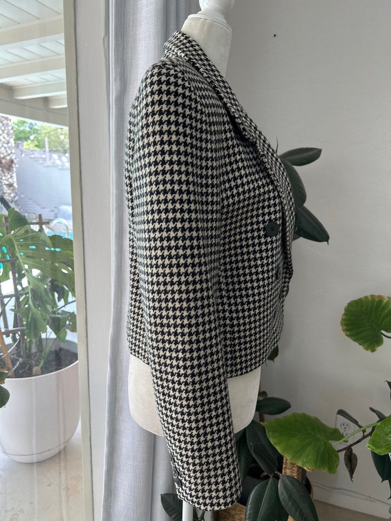 Cropped Houndstooth Double Breasted Jacket - image 2