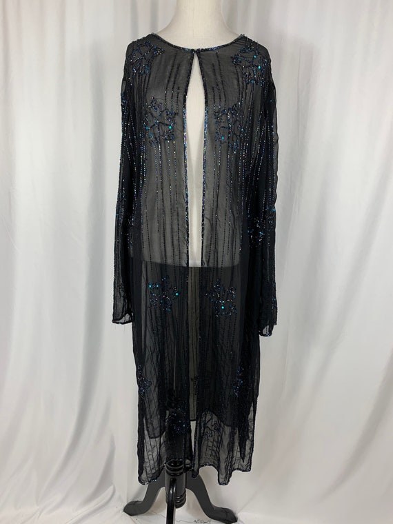 Vintage Beaded and Sequined Sheer Duster