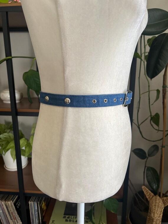 Vintage Denim Stud Belt - Etsy