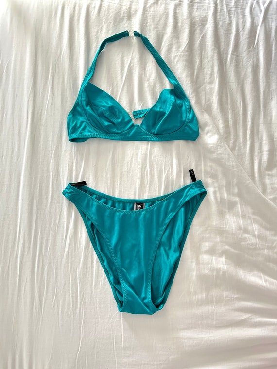 90’s Turquoise High Waisted Bikini