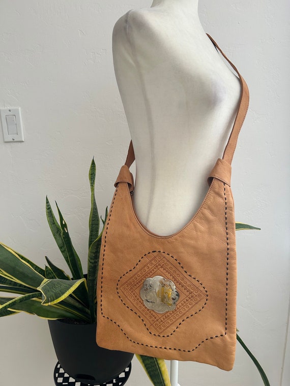 Hand Tooled Leather Shoulder Bag