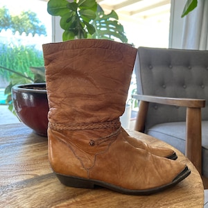 Vintage Leather Western Boots 10