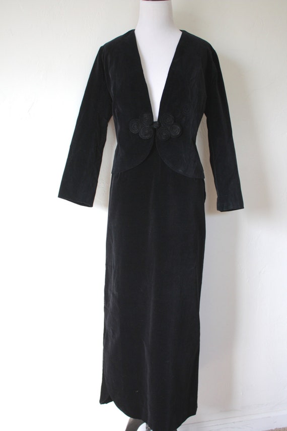 Vintage Black Velvet Maxi Skirt and Jacket Matadora Costume | Etsy