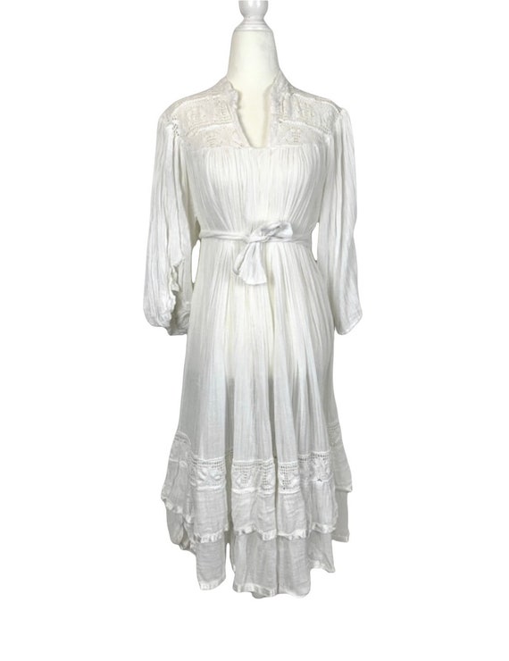 Vintage Ethereal Sheer Gauze Cotton Dress - Gem