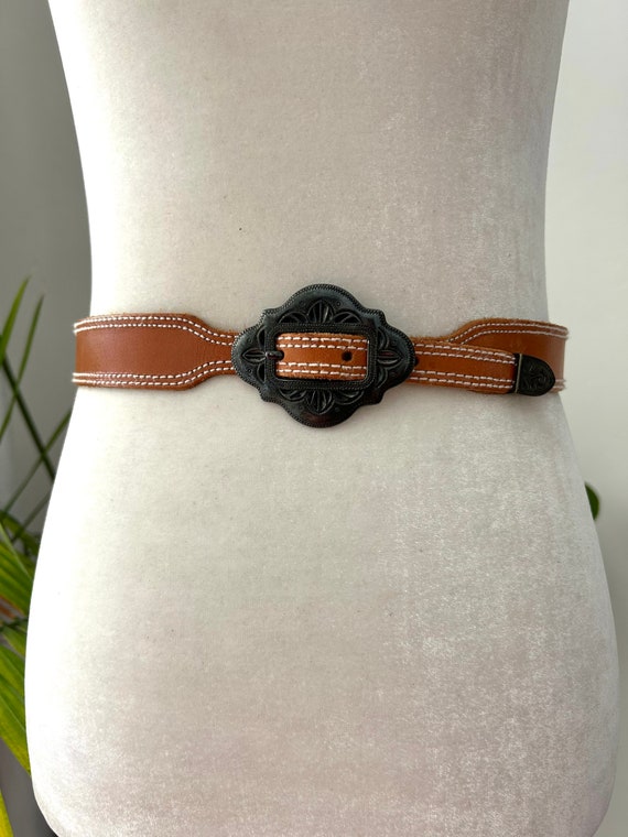 Western Tan Leather Belt