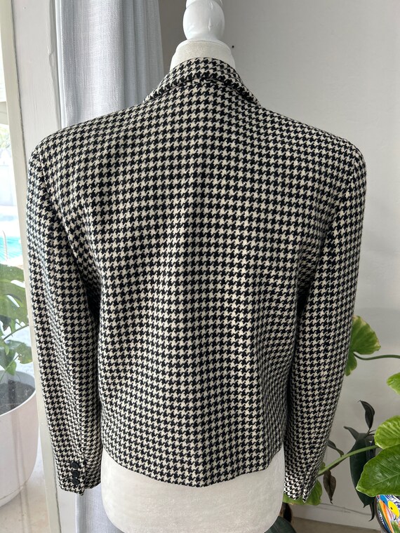 Cropped Houndstooth Double Breasted Jacket - image 3