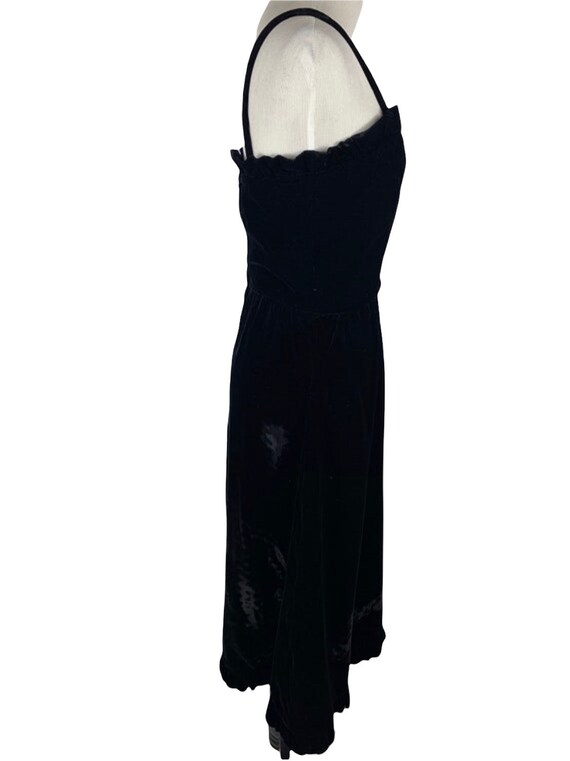 Vintage Black Velvet A Line Dress - image 4