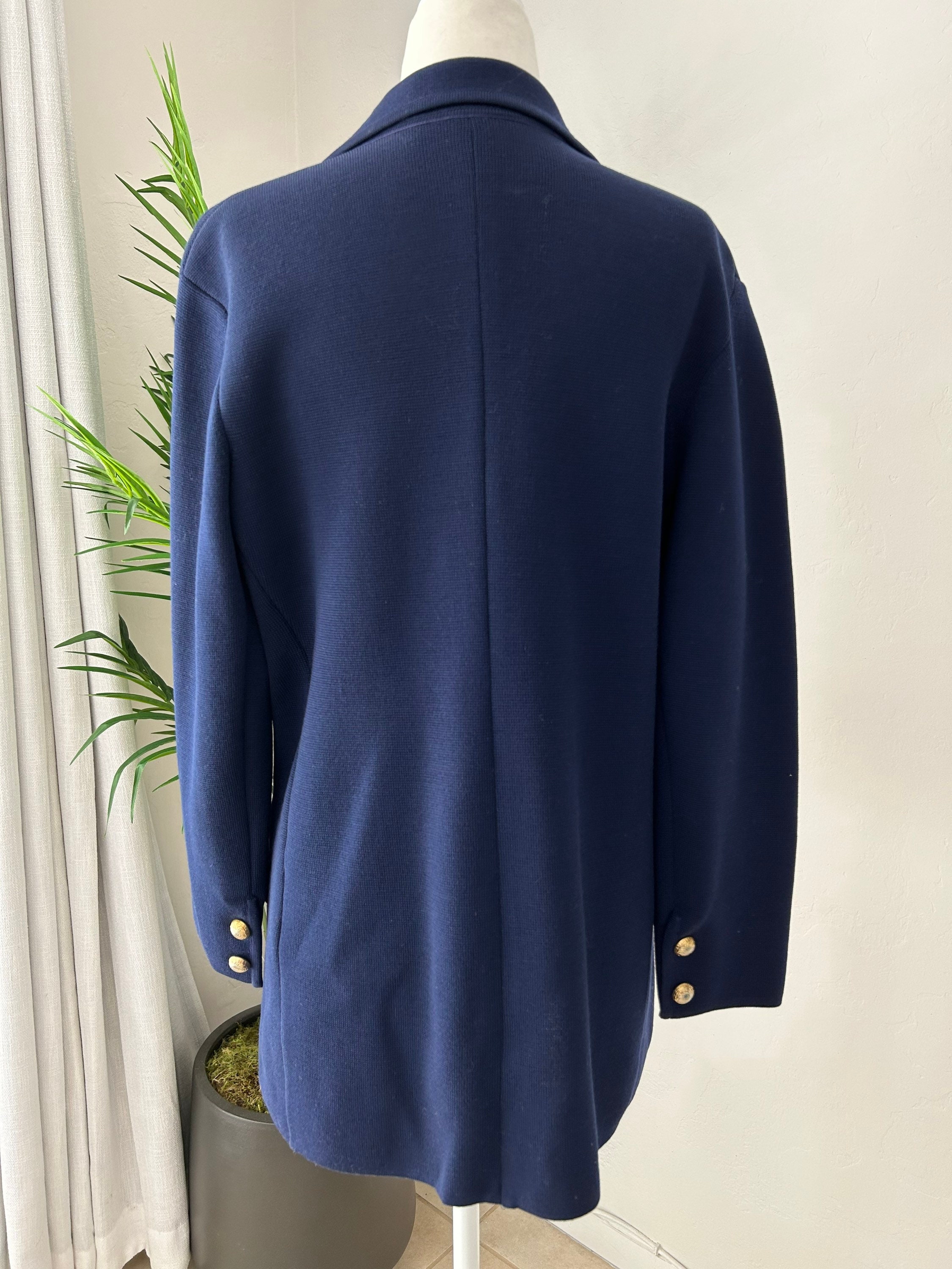 Navy Blue Ribbed Sweater Vintage Navy Blue Double Breasted Knit Sweater - Etsy