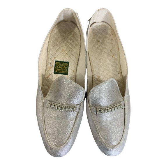 Silver Lamé Loafer Slipper - image 3