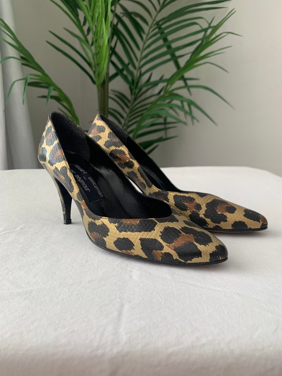 Stuart Weitzman Gold Leopard Leather Pump Heels