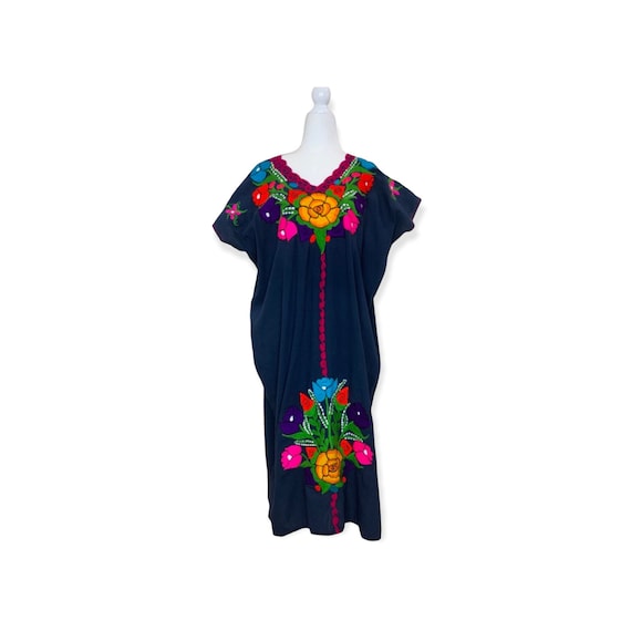 Vintage Embroidered Mexican Cotton Dress - image 1