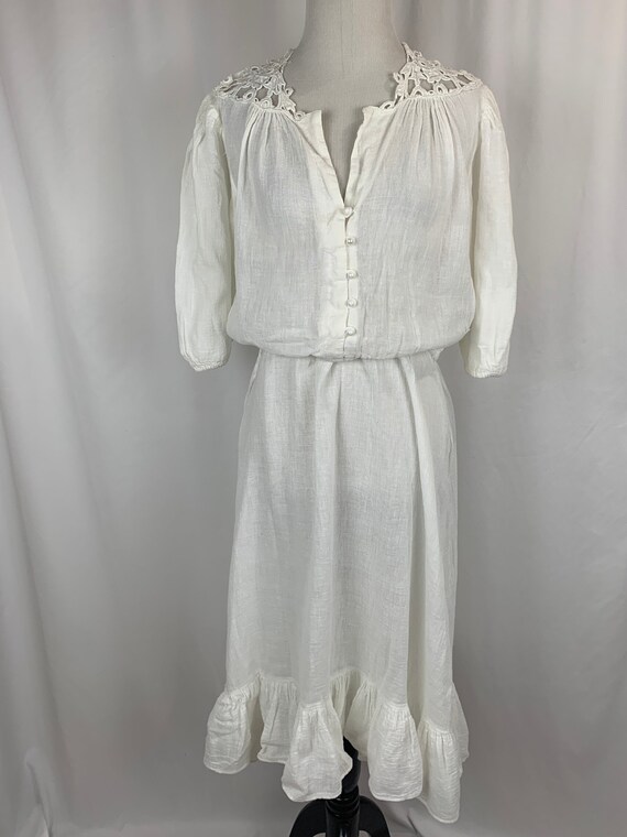 Vintage White Indian Cotton Dress