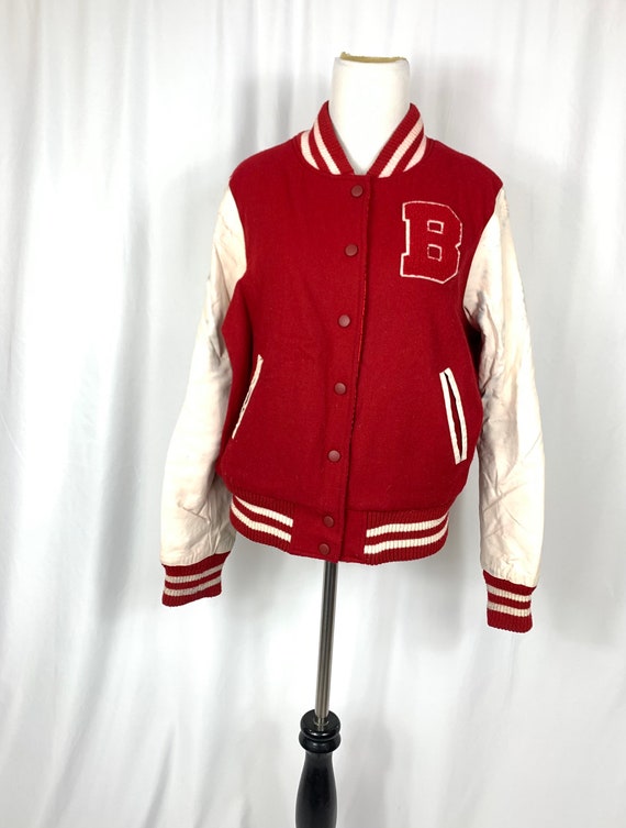 Vintage Reversible Red Letterman Jacket