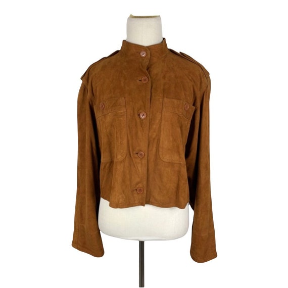 Vintage Rare 70's GUCCI Cropped Suede Jacket 42 - image 1