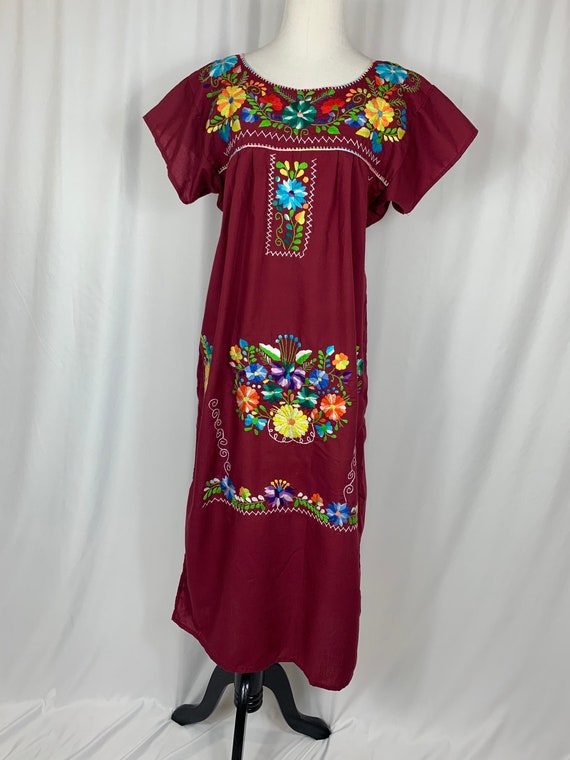 Vintage Embroidered Mexican Cotton Dress