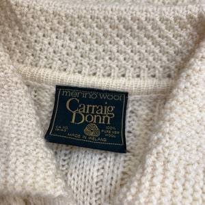 Vintage Irish Fisherman Style Cream Cardigan image 5