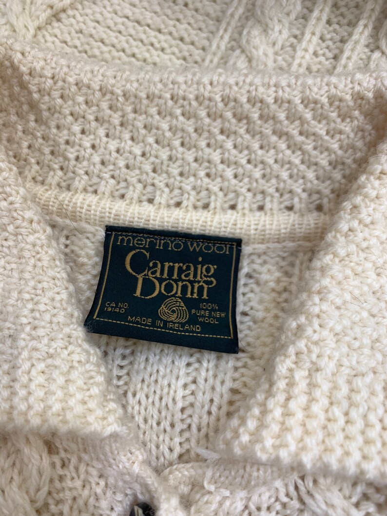 Vintage Irish Fisherman Style Cream Cardigan image 5