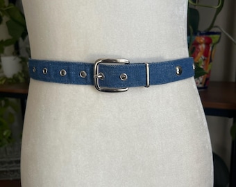 小物 MASU STUDS DENIM NARROW BELT Vintage Denim Stud Belt - Etsy