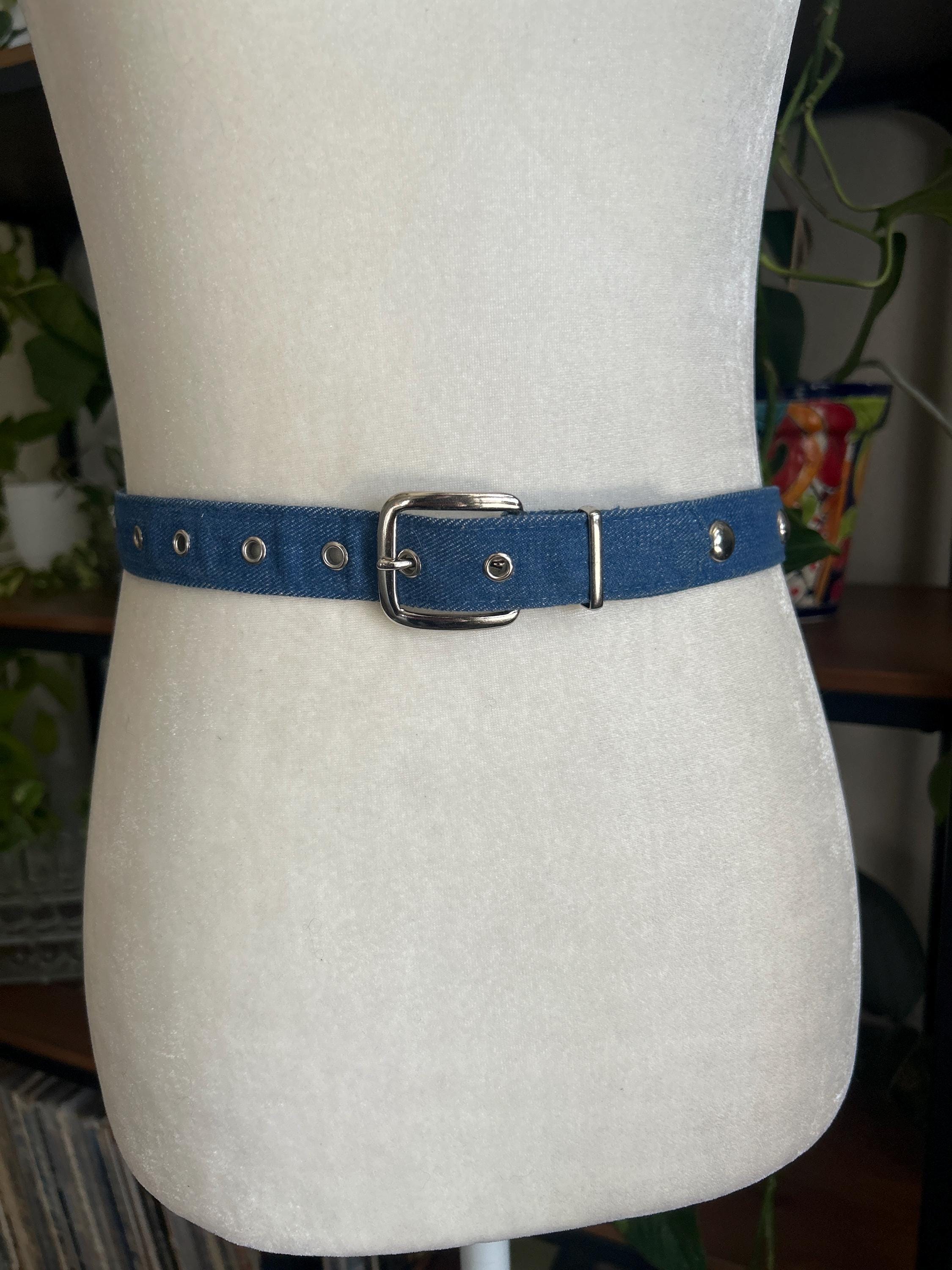 Vintage Denim Stud Belt - Etsy