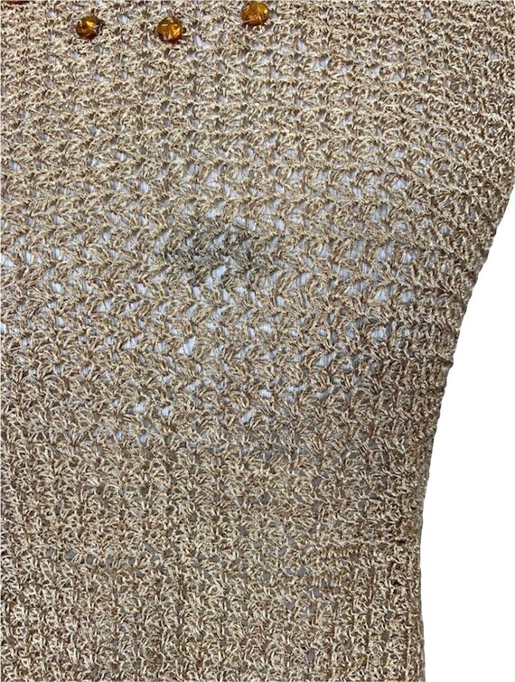 40’s Jeweled Gold Mesh Sweater - image 5