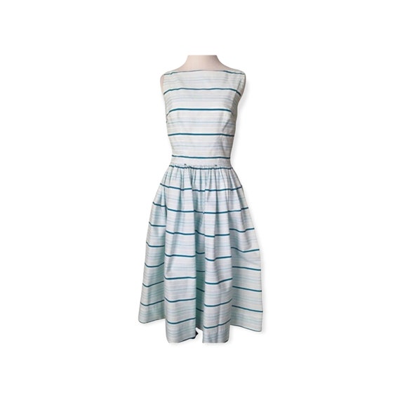 Vintage Striped Fit & Flare Sun Dress - image 2