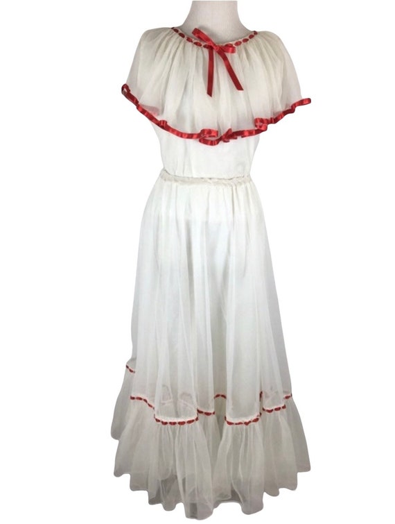 Vintage White and Red Princess Angel Two-Piece - image 2