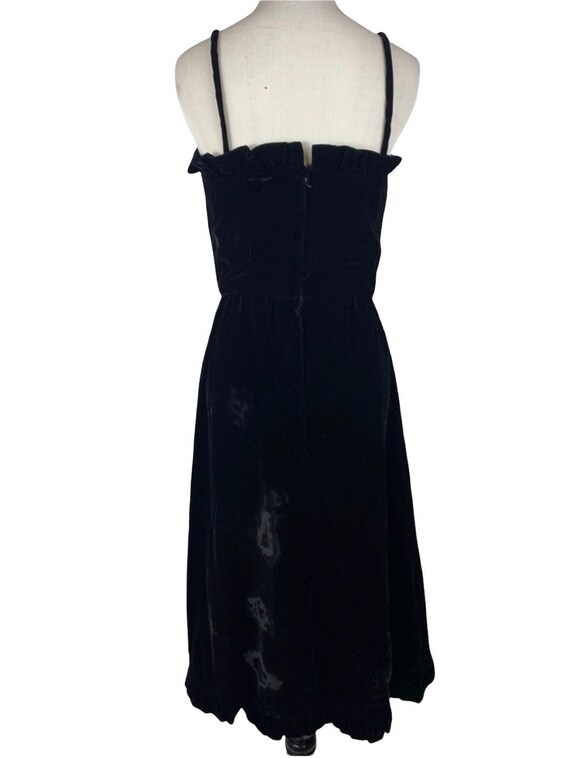 Vintage Black Velvet A Line Dress - image 5