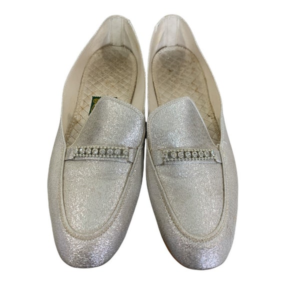 Silver Lamé Loafer Slipper - image 2