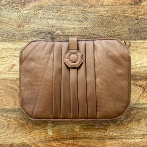 Oversized Brown Leather Clutch