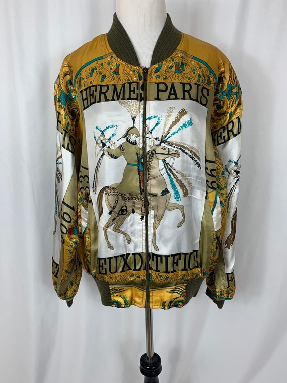 Vintage Hermès Silk Bomber Jacket