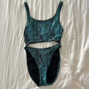 90’s Metallic Snakeskin Print Swimsuit