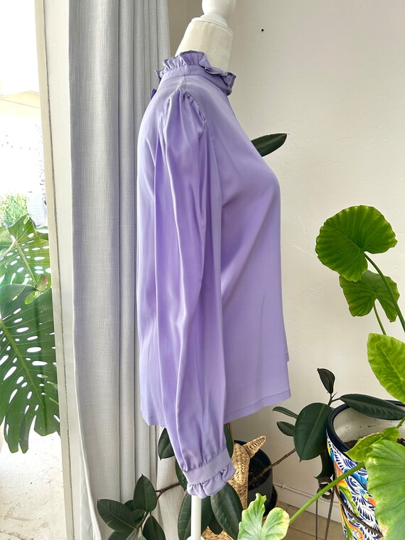 Vintage Lavender Silk Blouse - image 3