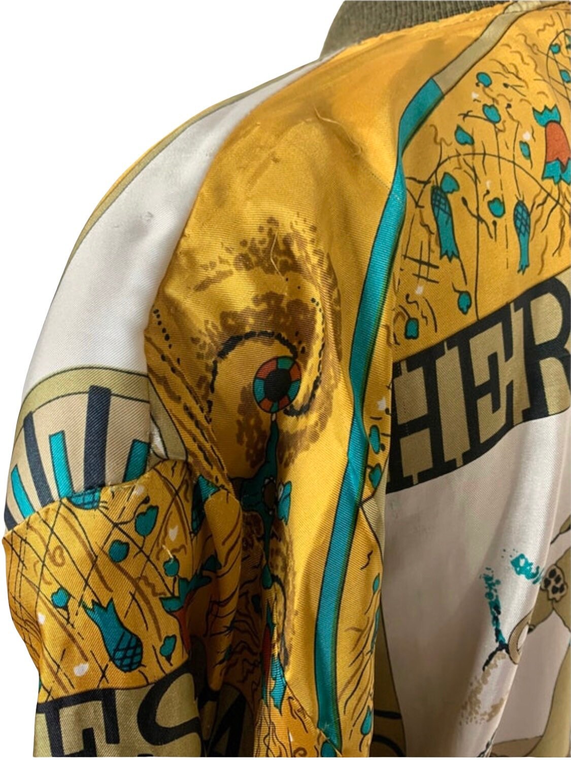 90's Hermès Silk Bomber Jacket - Etsy 90's Hermès Silk Bomber Jacket - Etsy