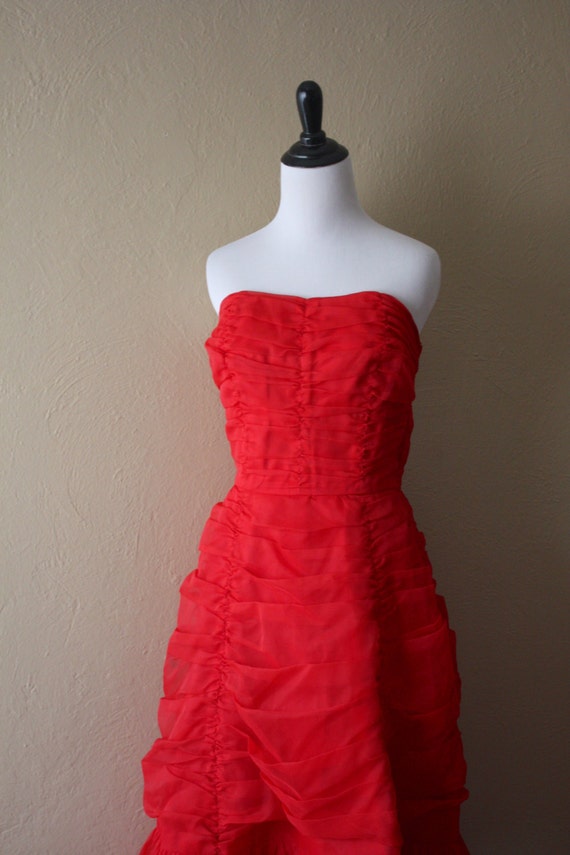 cherry red formal dress