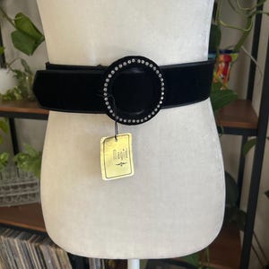 Black Velvet High Waisted Tassel Belt