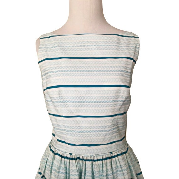 Vintage Striped Fit & Flare Sun Dress - image 3