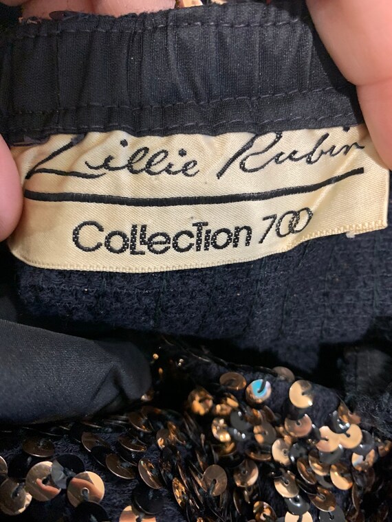 Vintage Lilli Rubin Gold Sequin Formal Gown - image 5
